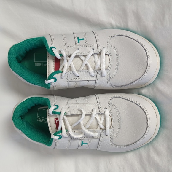 True Linkswear Shoes - TRUE linkswear TRUE Fairways Women’s Golf Shoes Size 6.5 White & Teal (Jade)